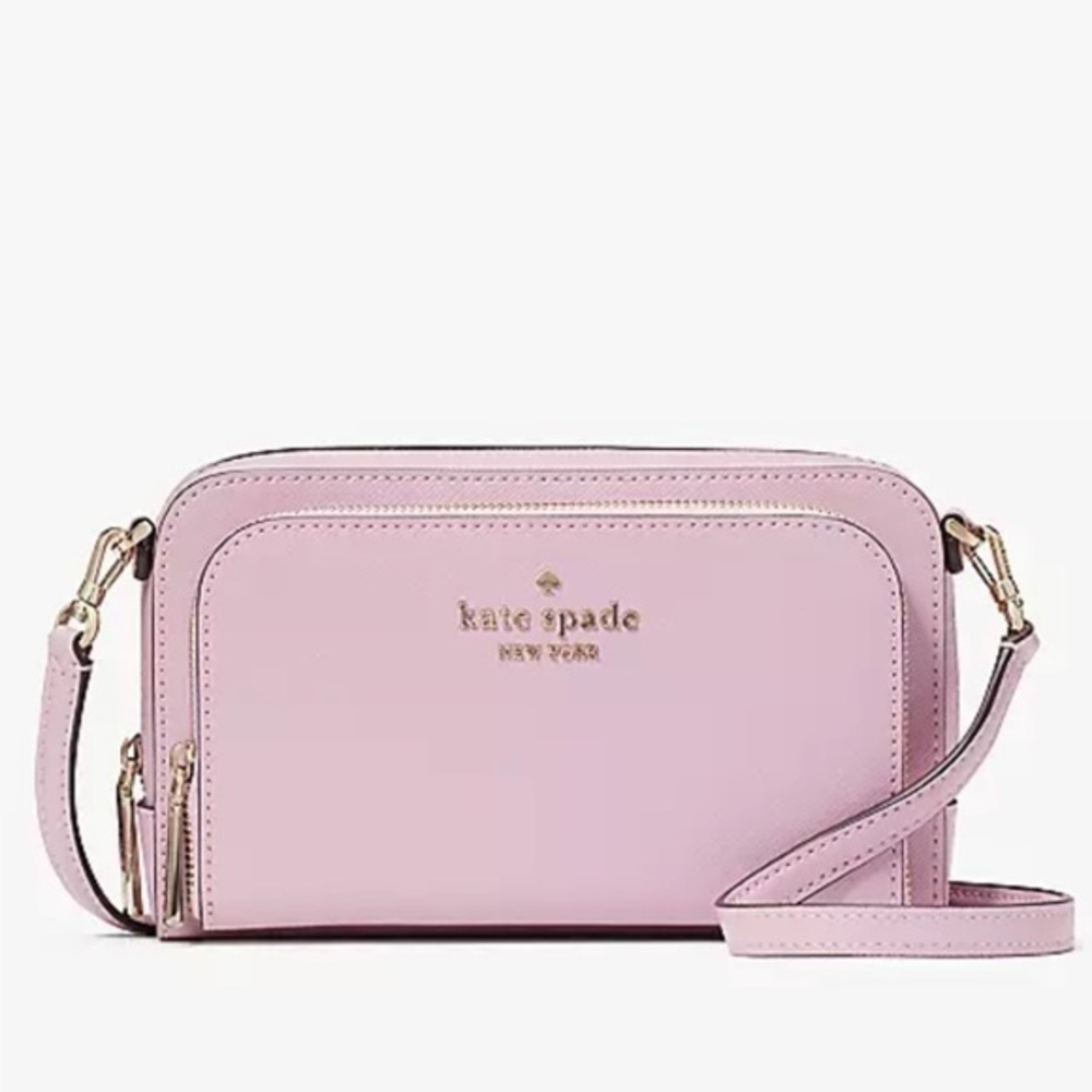 Kate Spade Quartz Pink Staci Dual Split Zip Around Crossbody BRAND NEW